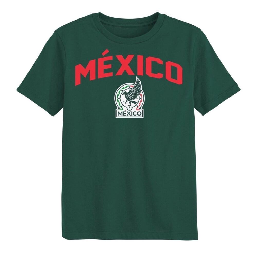 Mexico National Team Men's M Green Arch-Over Logo Soccer Tee Futbol t-shirt top